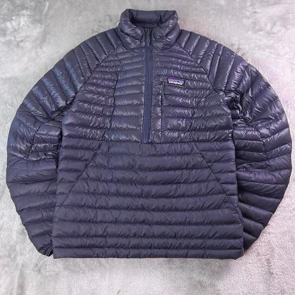 Patagonia AlpLight Down Pullover Mens XS Smolder Blue NetPlus Half Zip Jacket